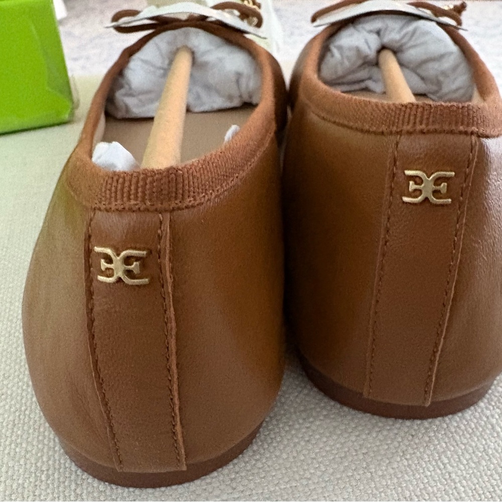 Sam Edelman Tan Camel Leather Felicia Luxe Flats Size 8.5 New in Box - Picture 2 of 8